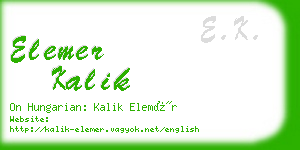 elemer kalik business card